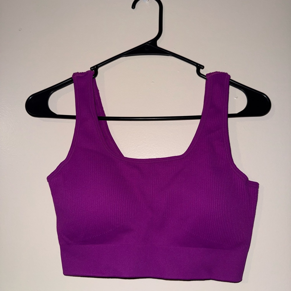 SHEIN Vibrant Purple Sleeveless Crop Top